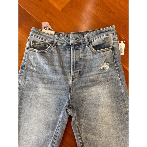 Vanilla Sky Distressed High Rise Straight Leg Ankle Jeans Size 30/11 NWT - Picture 3 of 6